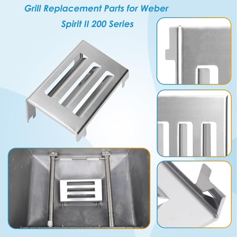 BBQration Grill Parts for Weber Spirit II Grill Replacement Parts, 7635 Flavorizer Bars, 69785 Grill Burner and Heat Deflector for Weber Spirit 2 Grill Parts, for Weber Spirit E210 E220 S210 S220 - Image 5
